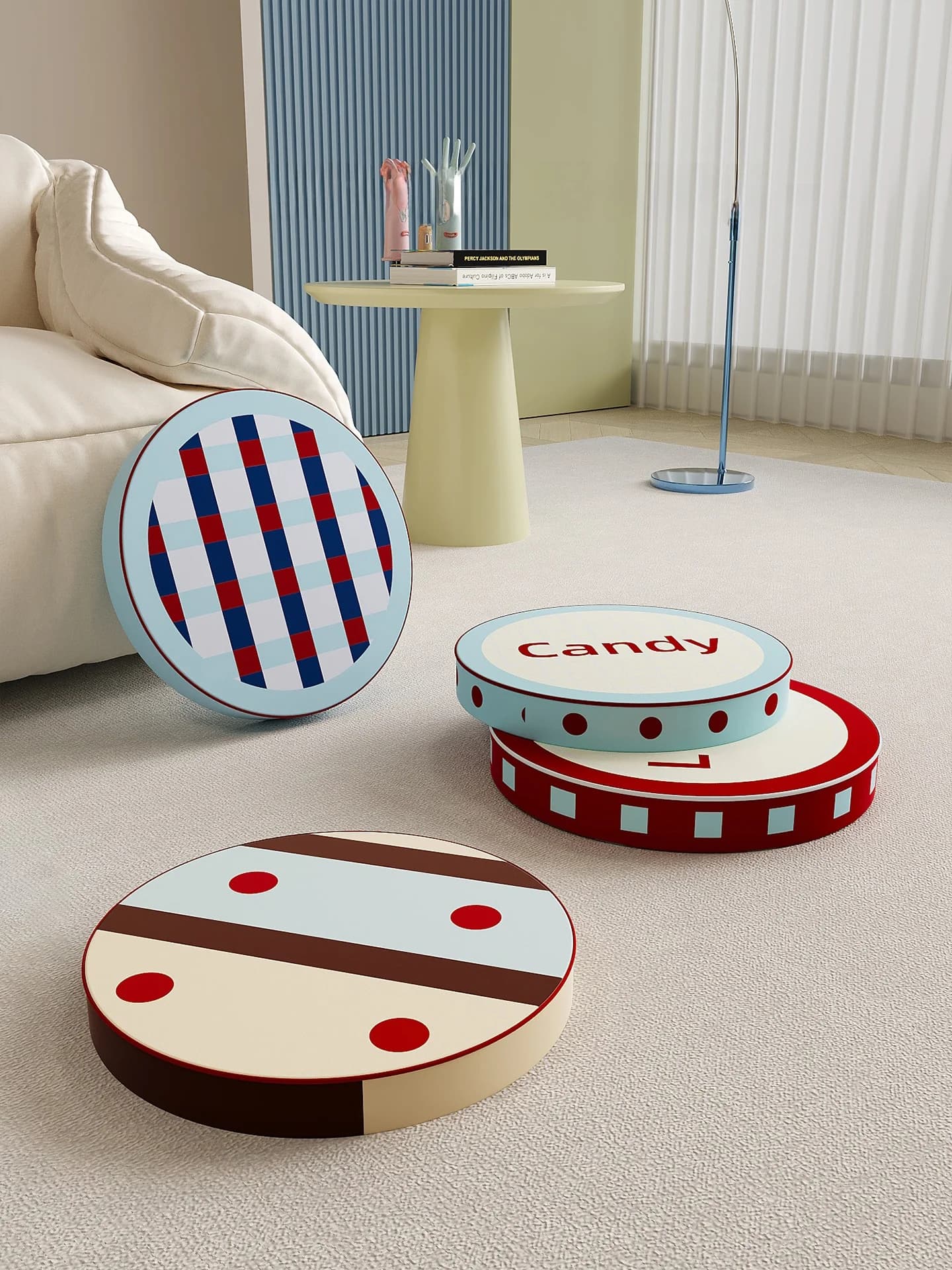 Thickened Tatami Cushion round Zen Meditation Pad for Living Room Home Use Non-Sagging Large Size Japanese Style Floor Mat