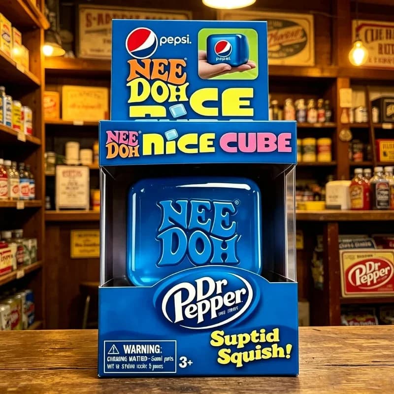NeeDoh x Dr. Nice Cube Squishy Antistress, Cubo Morbido Antistress per Bambini e Adulti, Giocattolo Sensoriale per Alleviare l'Ansia