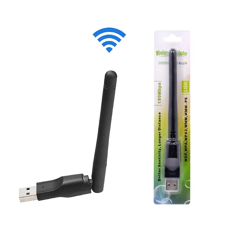 Adattatore WIFI 150Mbps, Scheda di Rete Wireless RTL8188, Dongle USB Wi-Fi con Antenna, Ricevitore LAN 802.11B/g/n per PC Windows