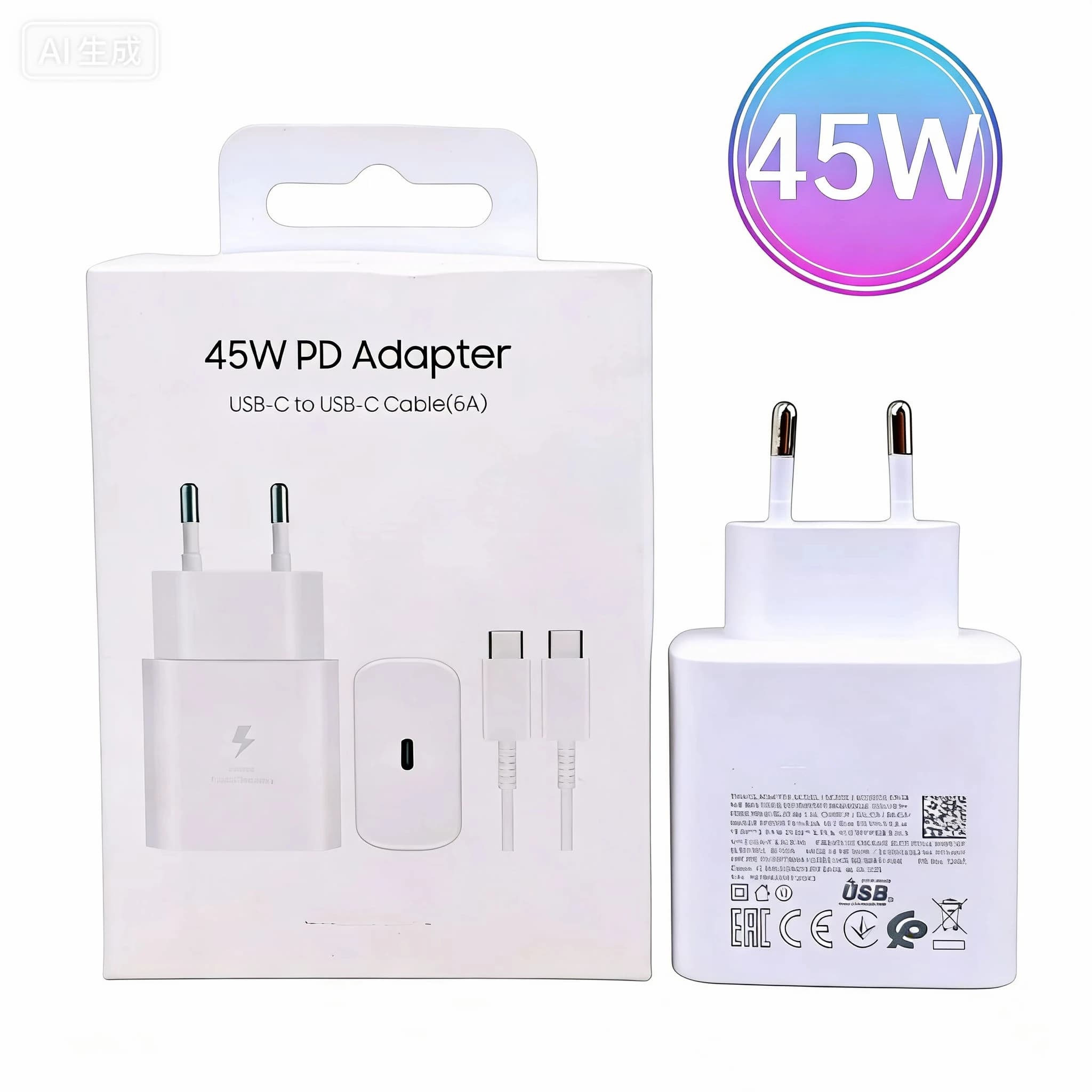 PD 45W Samsung Charger for Super Fast Charging, Adapter for Galaxy S25 S24 S23 S22 S20 S21 Z Flip Fold 7 6 5 4 2 A17 A16 A26 A36