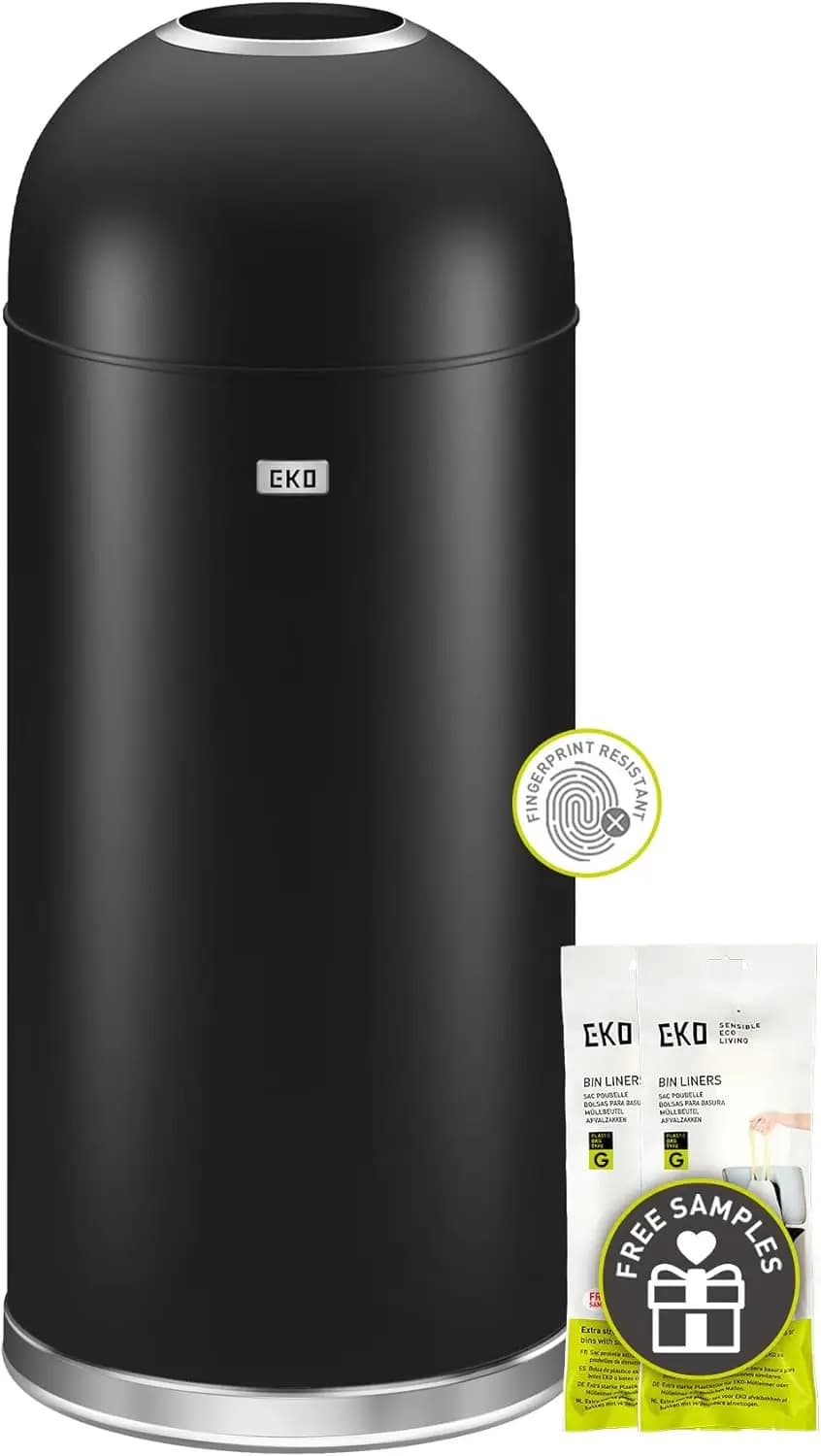 Bidone della Spazzatura Commerciale da 56L, Contenitore per Rifiuti in Acciaio Resistente per Uso Interno/Esterno in Casa, Ufficio, Ristorante