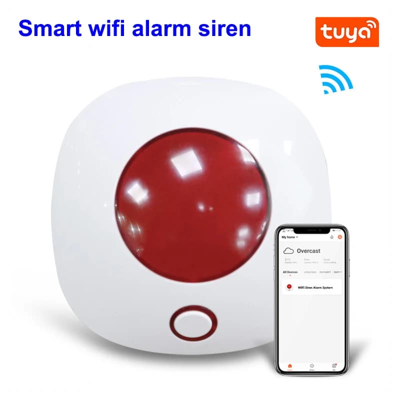 Smart Tuya Protection Sirena Stroboscopic Light Sensor WIFI Sound Light Alarm Siren Safety 110dB Home Alarm Security System EU Plug
