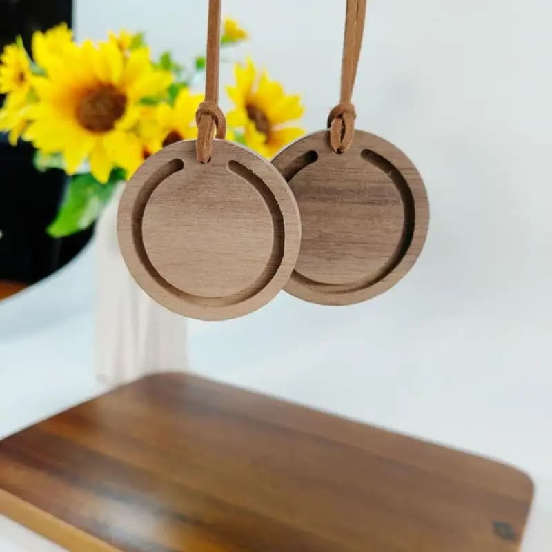 1PC Round Wood Diffuser Premium Handcrafted White Wax Wood Black Walnut for Essential Oils Bedroom Decor Relax Spa