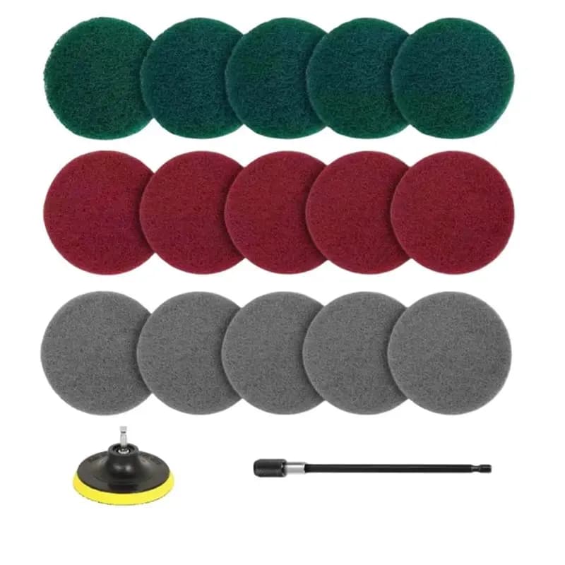 75STO-Pad per pulizia a batteria, kit di restauro fari da 4 pollici, accessorio per trapano e spazzole abrasive per la pulizia della cucina
