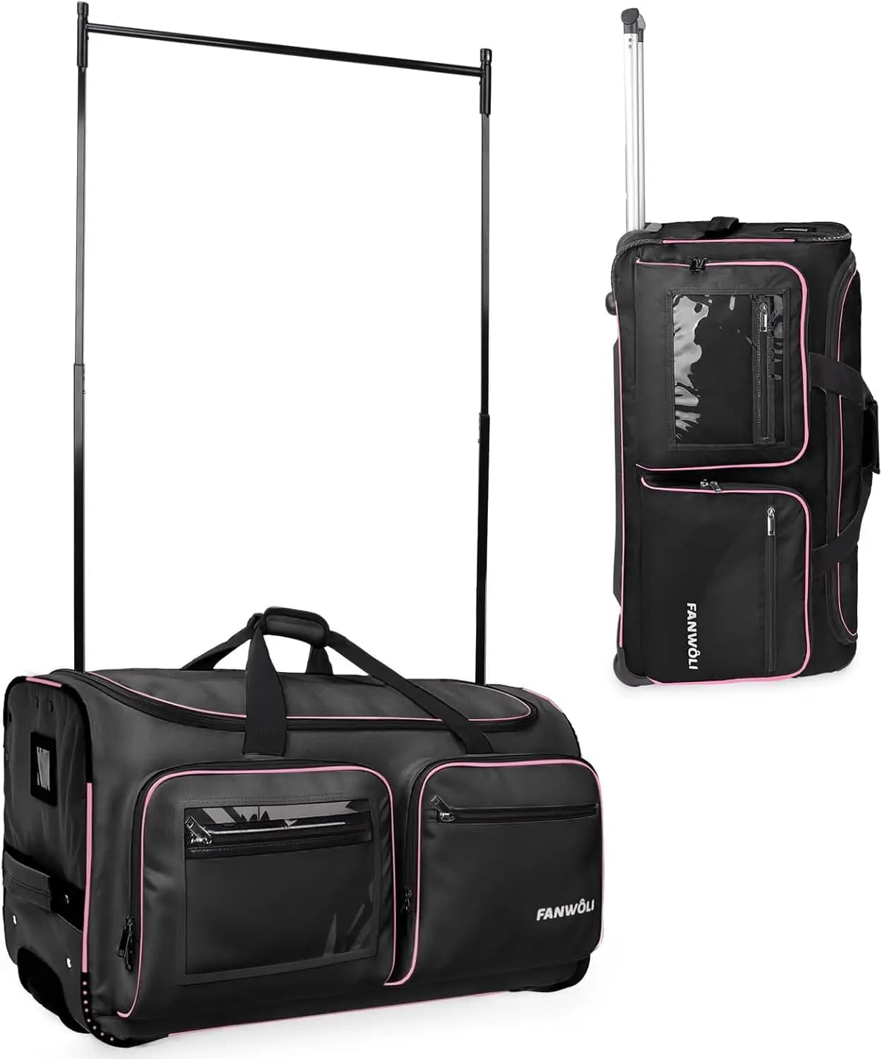 Borsa da ballo da 23 pollici con porta abiti - Sistema e tessuto stabilizzati migliorati - Borsone con ruote leggero e resistente all'usura per competizioni
