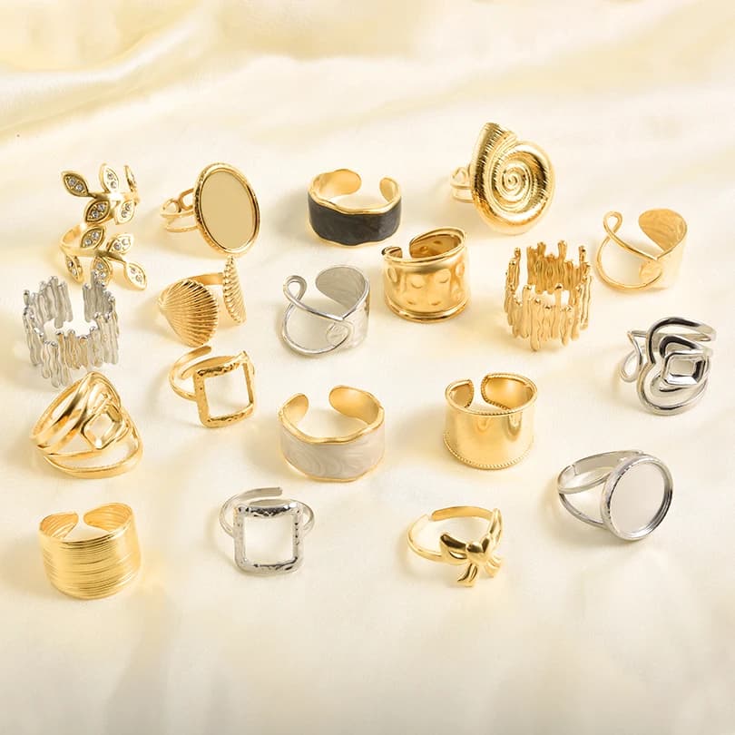 Moda 6 pz/lotto Acciaio Inossidabile Assortito Apertura Regolabile Knuckle Gioielli Fascino Smalto Zircone Accessori Chic Regalo Del Partito