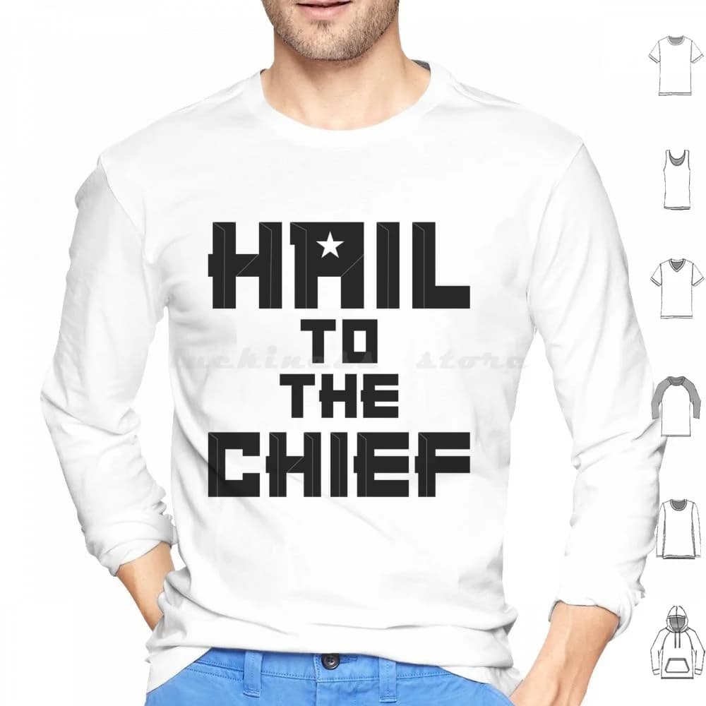 Hail To The Chief Geeky And Cool Felpa con cappuccio in cotone a maniche lunghe Chief Male Geek The Chief Military Man Men Hail Pop Culture Cool