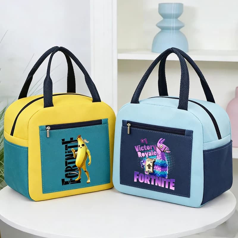 Borse Termiche per il Pranzo a Tema Fortnite, Contenitori Portatili in Alluminio, Impermeabili, per Studenti, Scuola e Picnic