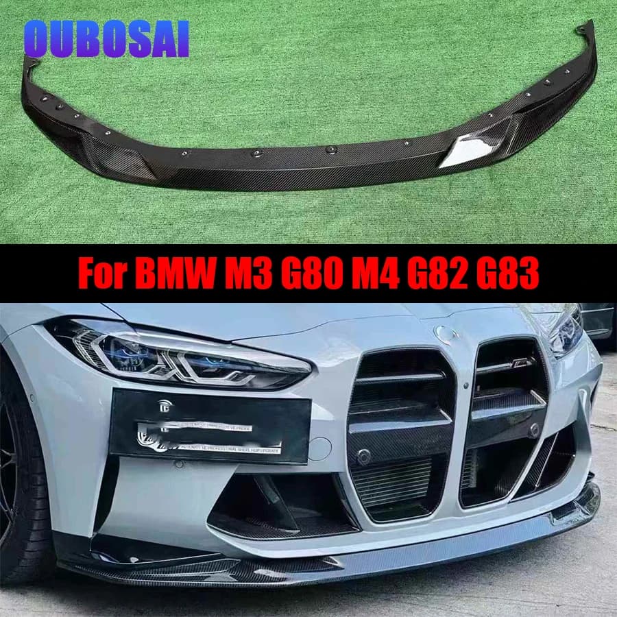 For BMW M3 M4 G80 G82 G83 Carbon Fiber Car Front Bumper Lip Front lip Diffuser Front Chin Spoiler MP Style automotive parts