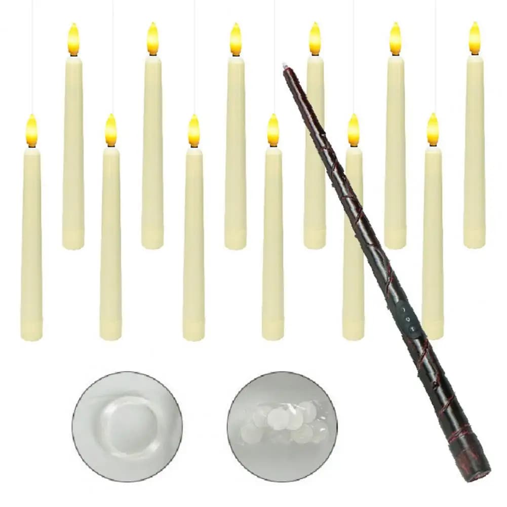 12 candele a LED galleggianti con bacchetta telecomando set di lampade a candela galleggianti luci a candela da fiaba decorazioni natalizie di Halloween