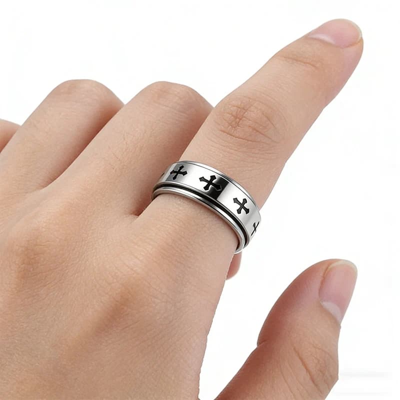 Anello Girevole Classico con Simboli Meteorologici Multipli, Gioiello da Dito Antistress per Ragazze, Regalo e Accessorio