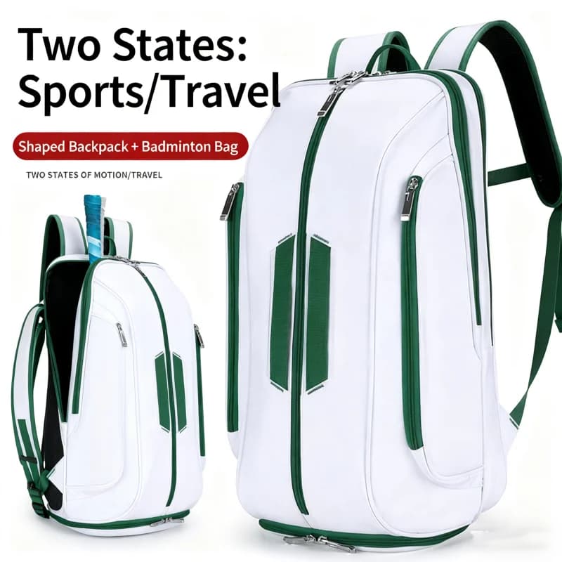 Tennis backpack for sport Convertible Padel Badminton Squash Pickleball Bag with shoe compartment, laptop case, fence hook