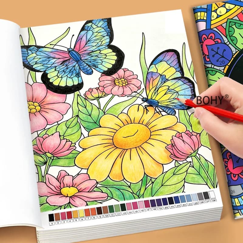 1 Adult Digital Coloring Fun Coloring Book Fresh and Natural Style Line Drawing Patterns Adults To Relax and Fill Colors At Home