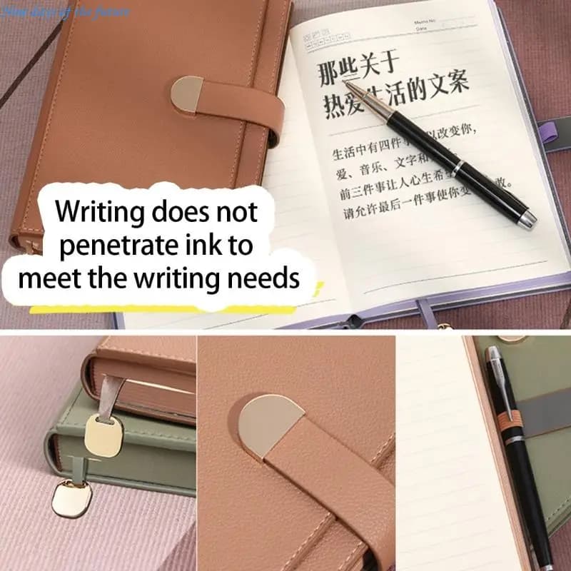 PU Leather Notebook 300 Pages Lined Business Journal For Note Taking Journaling E65A