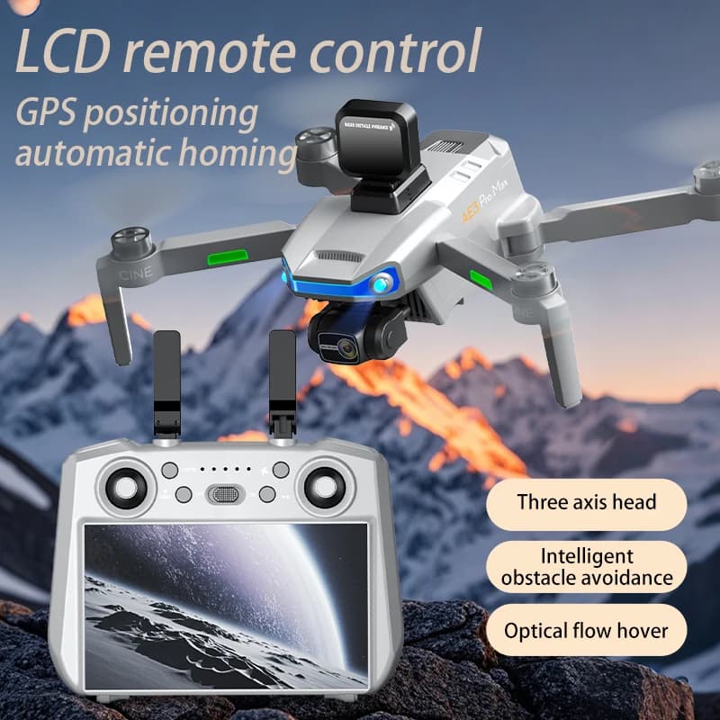 AE3 PRO Max NUOVO LCD SC GPS Drone 8K Doppia Fotocamera 5G Wifi FPV 3-Axis Gimbal Professionale Evitamento Ostacoli Quadcopter RC Dron Giocattolo