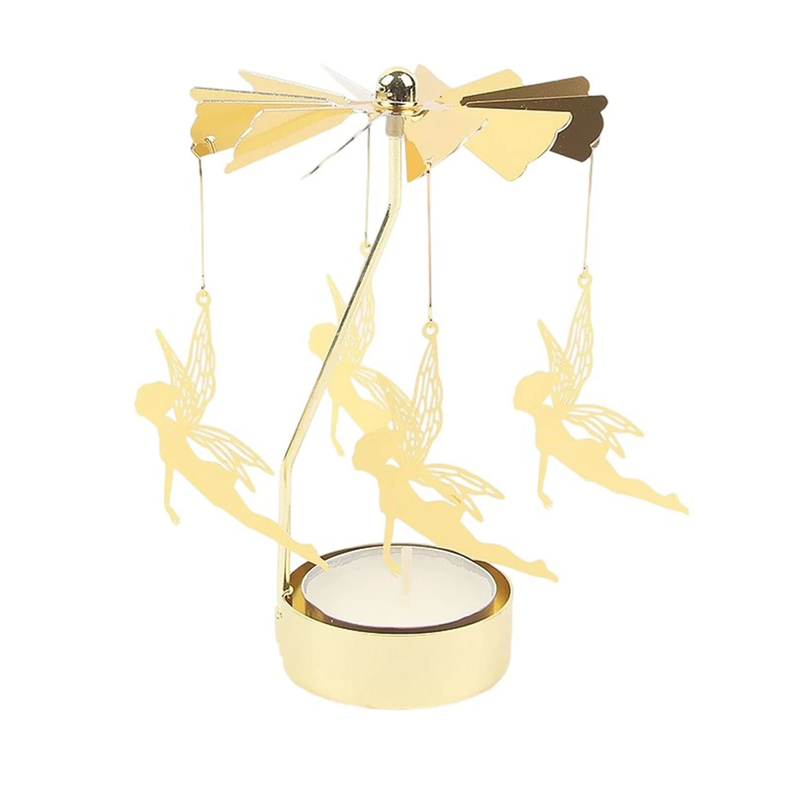 Multi-forma Rotating Candles Snowflake Angel Romantic Tea Party Candles Wedding Christmas Decorations for Metal House