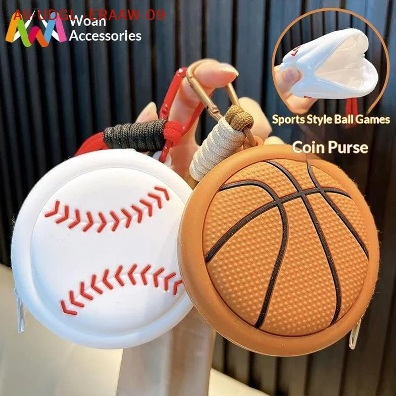 Portamonete in Silicone Creativo Serie Sportiva Mini Portafoglio Borsa Ciondolo Portachiavi