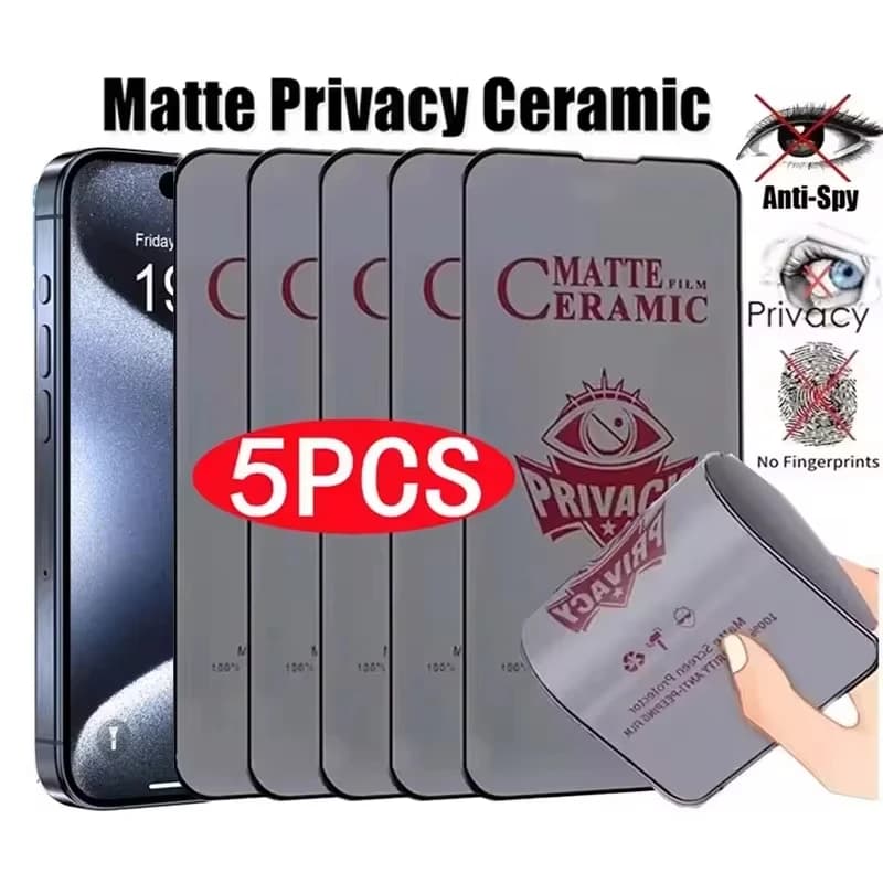 1-5 pezzi protezione schermo privacy in ceramica opaca per Samsung S25 Ultra S24 S23 Plus S21 FE A55 A54 A53 A52 A35 A34 A33 A25 A23 A15