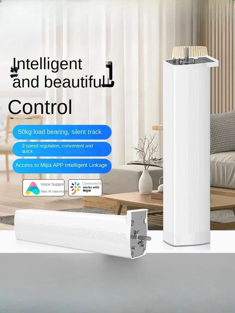 Electric curtain track intelligent automatic voice remote control intelligent curtain Hot selling Italian designer glass desk l