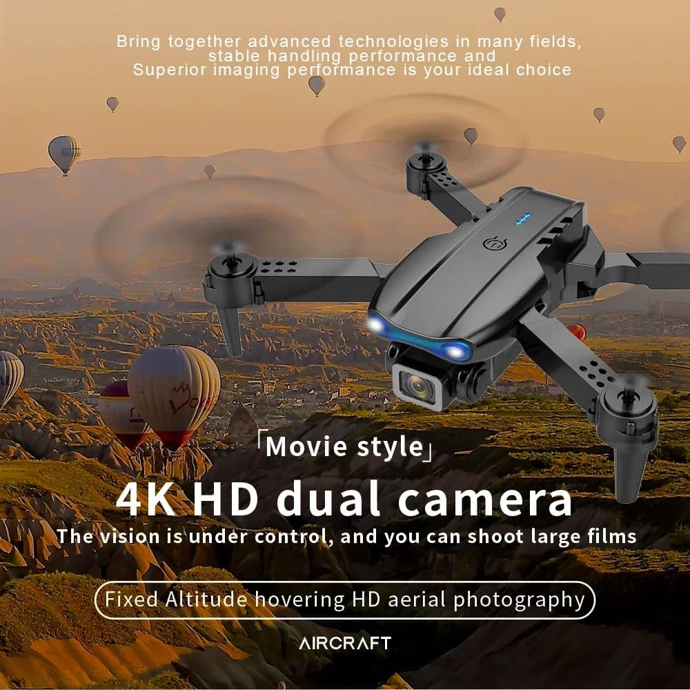 GISAEV E99 K3 Pro Mini Drone 2026 4K con Doppia Fotocamera, Pieghevole, Portatile, WiFi FPV, Video Live, Facile da Pilotare, Quadricottero RC, Regalo