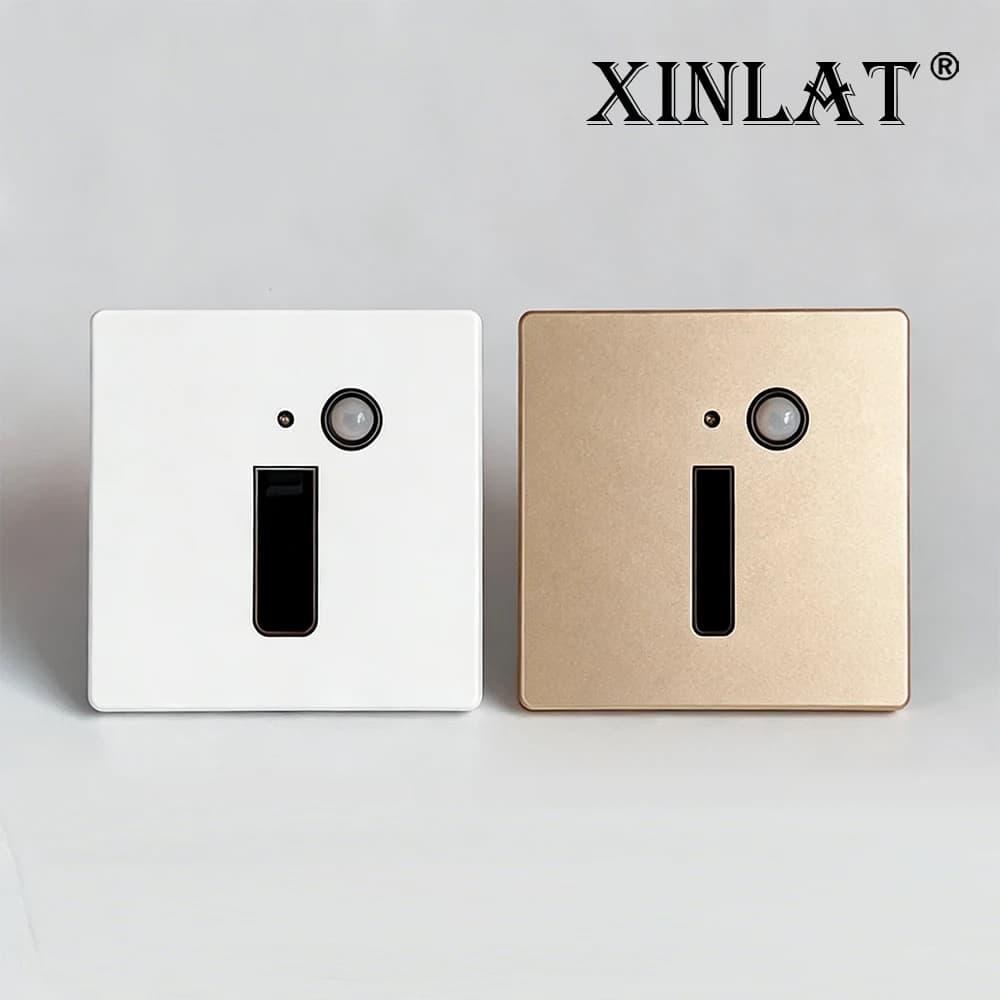Lampada da parete per interni Luce per scale con sensore di movimento Luci notturne a LED da incasso Rilevamento PIR Luce per piedi per bagno Foyer Cucina XINLAT