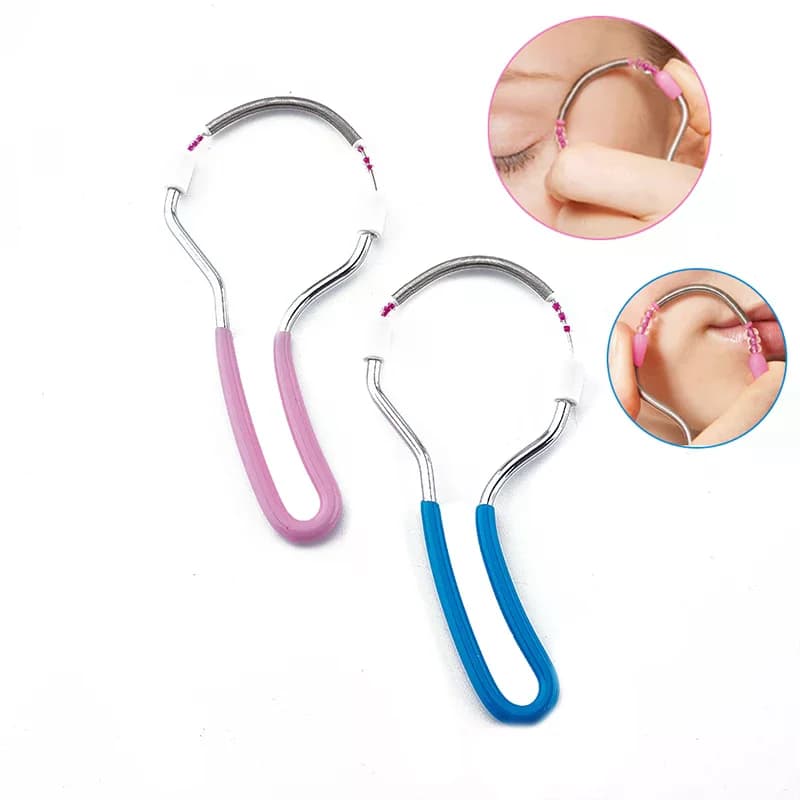 Epilatore a molla manuale sicuro per la rimozione dei peli del viso, epilatore di bellezza, strumento durevole per la cura dei peli per l'uso quotidiano