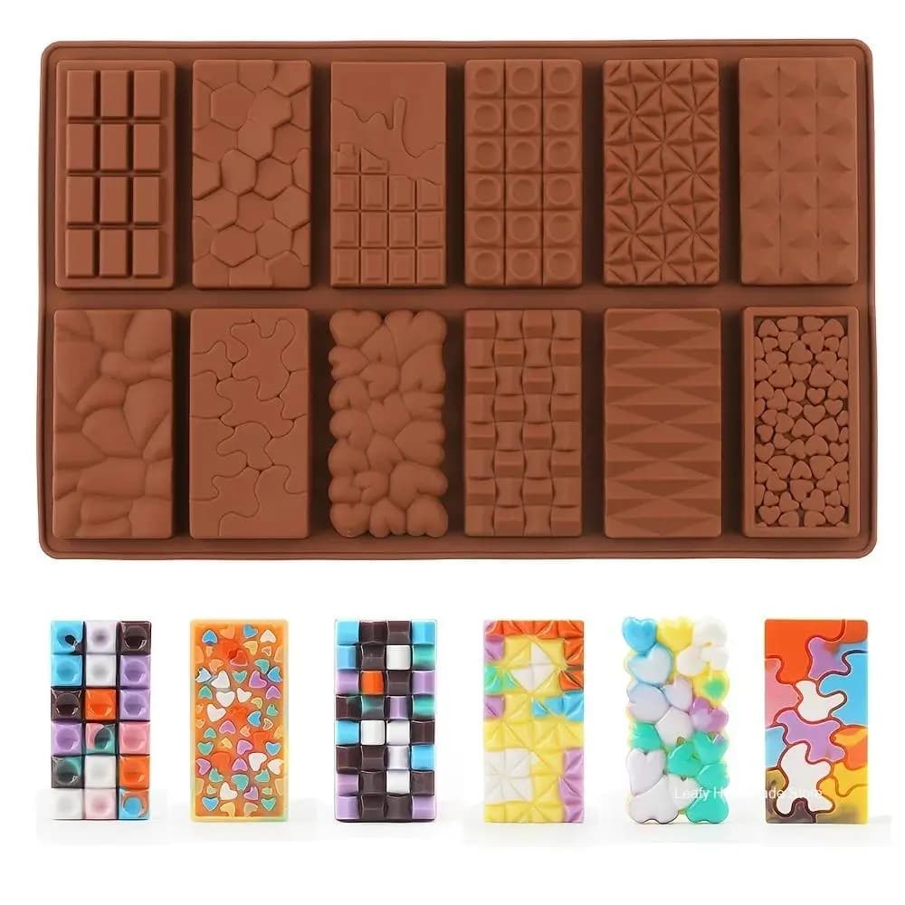 Dubai Chocolate Mold Bar Pistachio Chocolate Bar Silicone Thick Mold for Filling Bars, Largecandy Bar Mold for Filling
