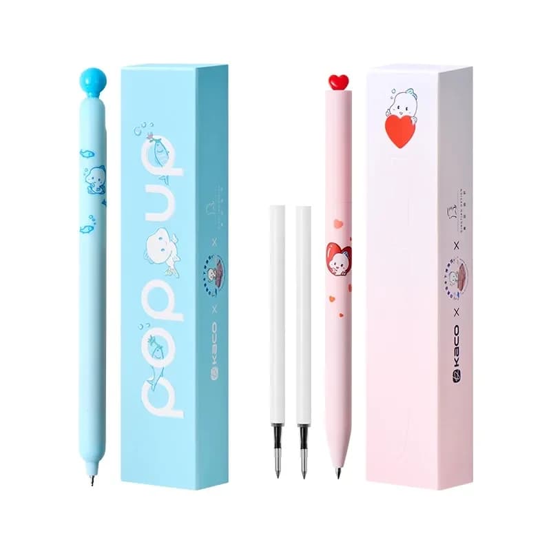 Penne gel per bambini con pesci carini Kaco Ins-Fashion Penna gel rotante a basso centro di gravità ad asciugatura rapida per scattare appunti Materiale scolastico