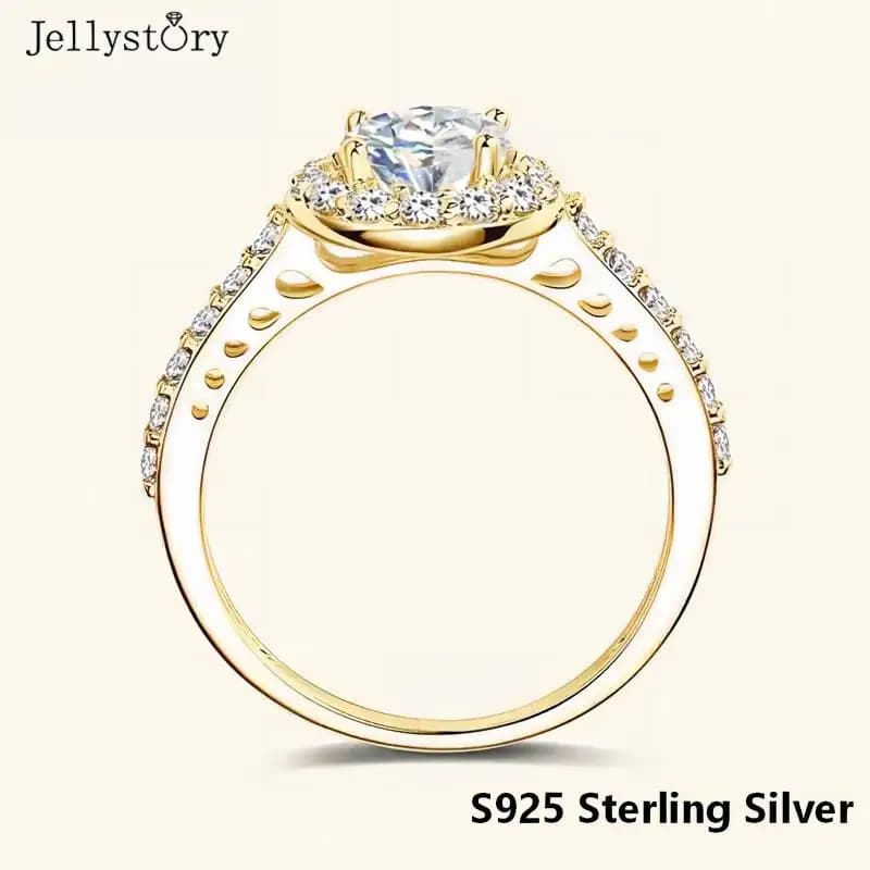 JellyStory Unique Design High-End Moissanite Ring, Fashionable Versatile Stackable Band for Women, Light Luxury Dainty Gift