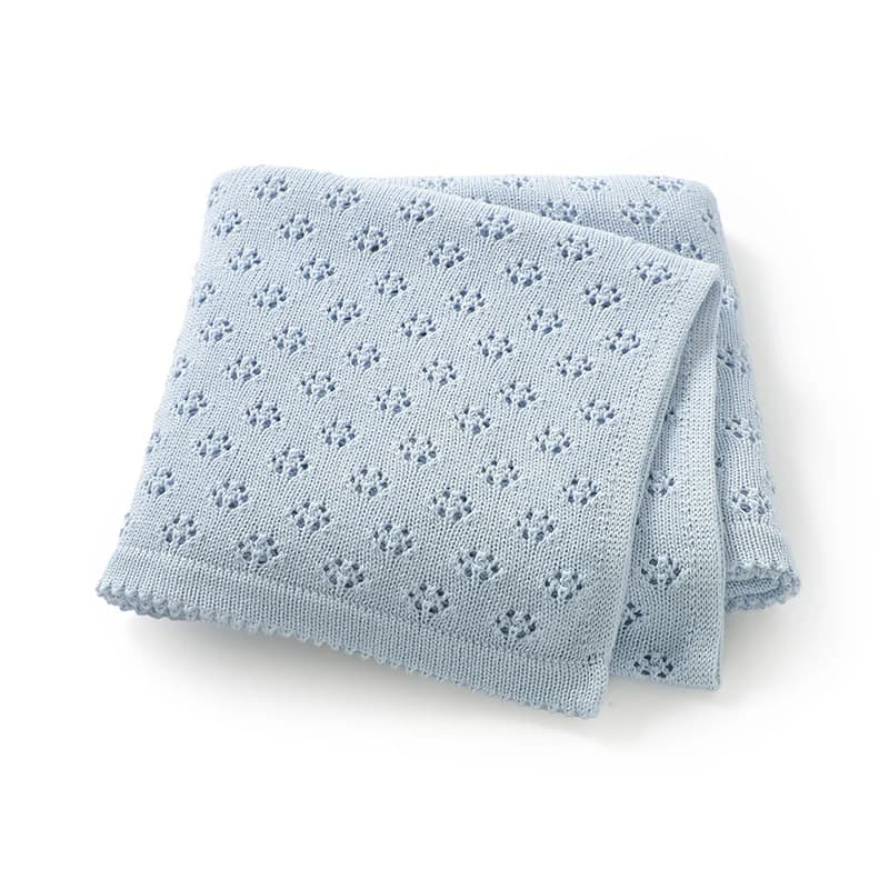 Breathable Baby Stroller Blankets Swaddle Wrap Dual-Use Knitting Newborn Infant Stroller Nursery Crib Nap for Toddler Boys Girls