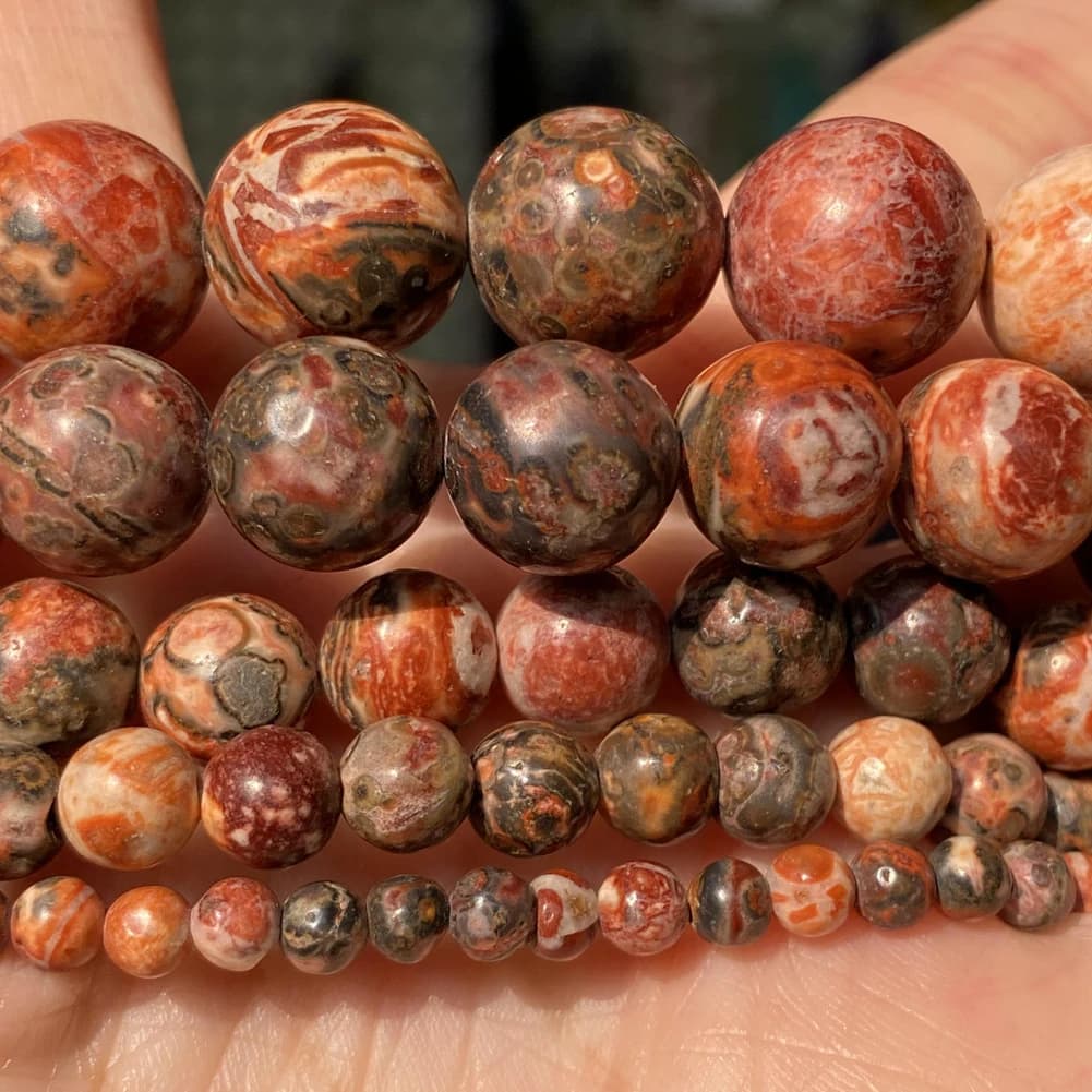 Perline di pietra di diaspro naturale della pelle di leopardo per la creazione di gioielli Perline sparse del distanziatore rotondo per la creazione di gioielli Bracciale fai da te fatto a mano
