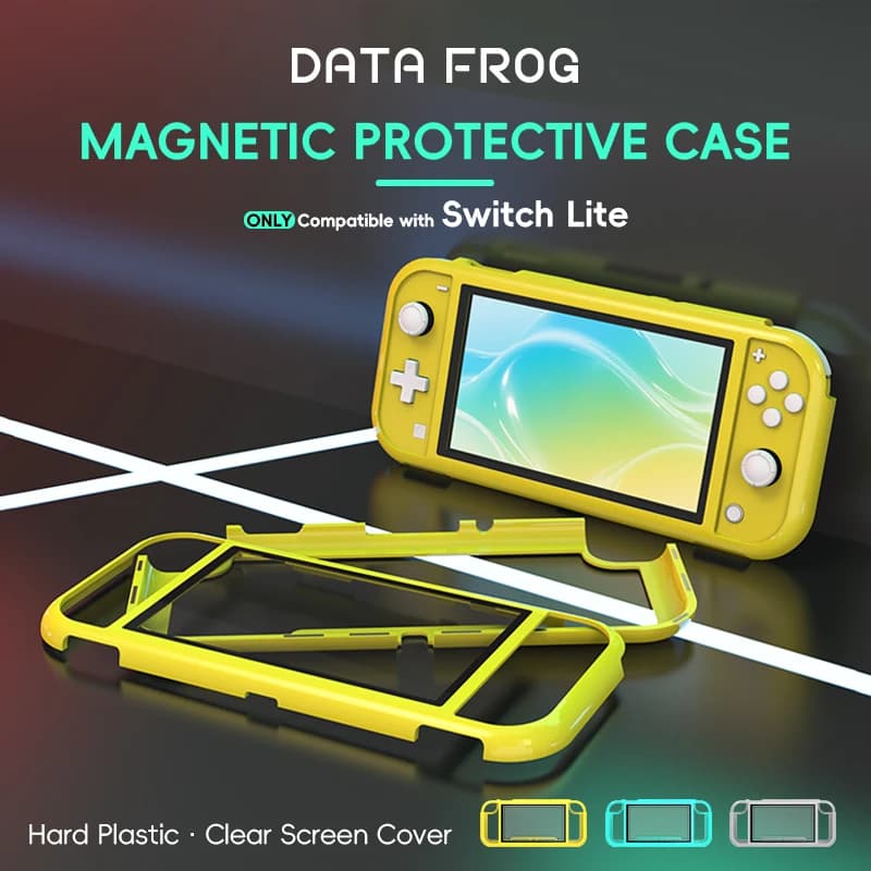 Custodia Protettiva Magnetica Antiurto per Switch Lite, in Plastica Rigida Stile Armatura con Protezione Schermo in Acrilico Trasparente HD
