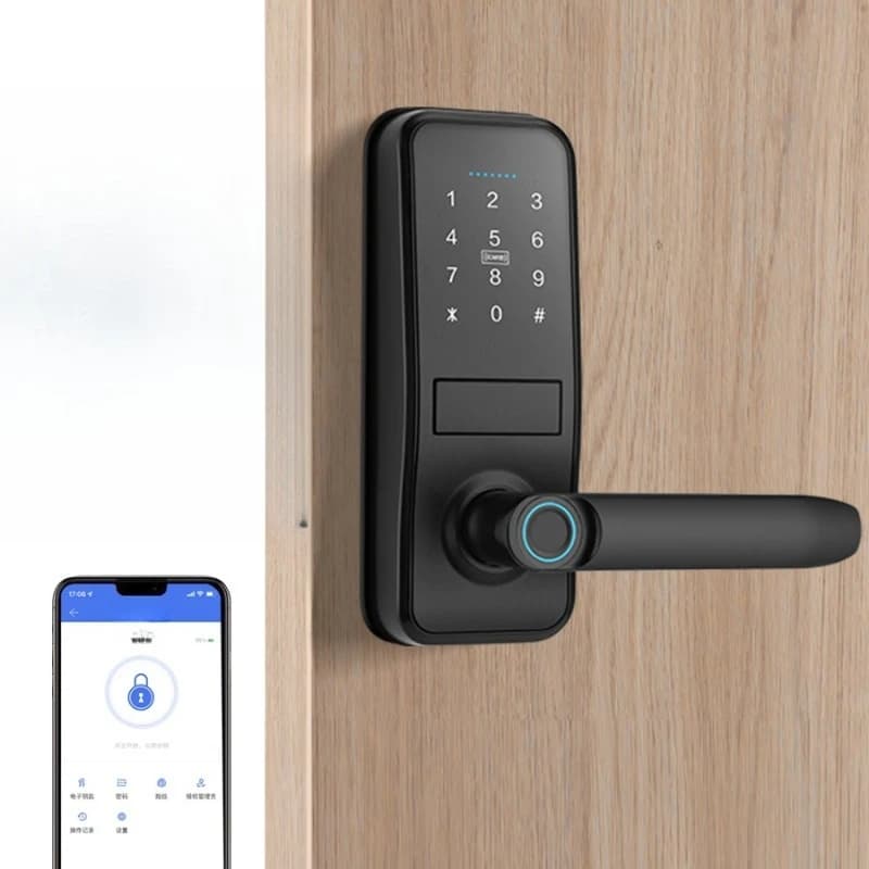 serratura per impronte digitali interna, serratura con password per porta in legno, serratura intelligente per la casa, serratura per ufficio, apertura gratuita