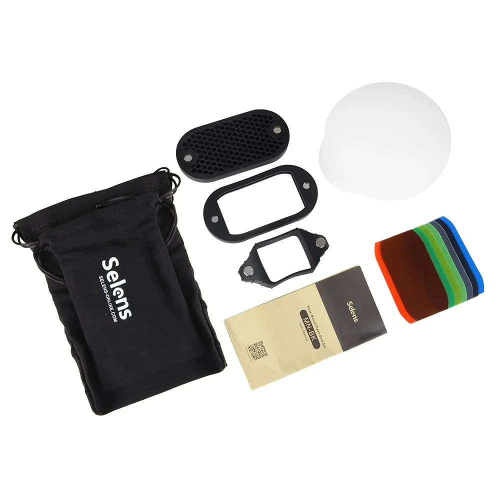 Selens Diffusore Flash 2 in 1 Griglia universale a nido d'ape Kit gel a 7 colori magnetico per fotocamera Flash Speedlight Puntelli per fotografia