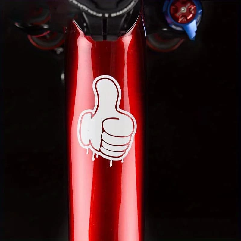 2 Pezzi Adesivi in Vinile Impermeabili Graffiti Thumbs Up, Decalcomanie Rimovibili Multicolore per Telaio Bici, Casco e Laptop