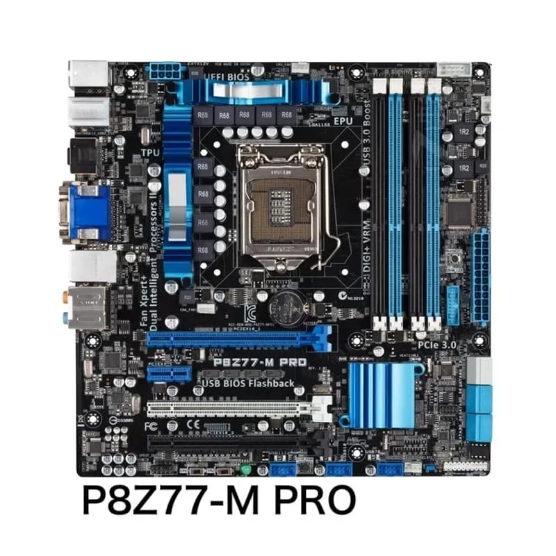 Per ASUS P8Z77-M PRO Scheda Madre DVI VGA HDMI LGA 1155 DDR3 Z77 P8Z77 Scheda Madre Testata Al 100% OK Completamente Funzionante Spedizione Gratuita