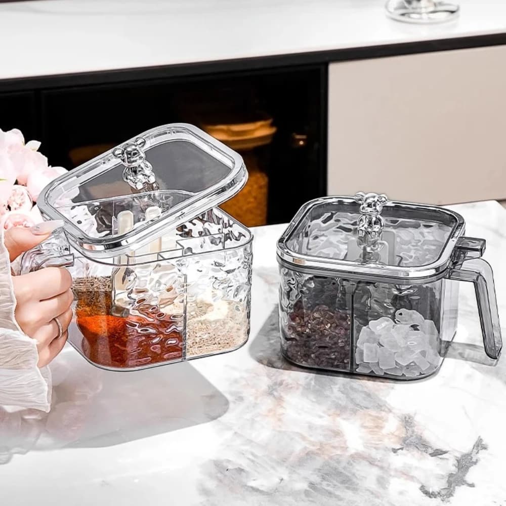 Scatola portaoggetti per condimenti al glutammato monosodico sale Scatola per condimenti per utensili da cucina per la casa Set combinato multiscomparto di fascia alta