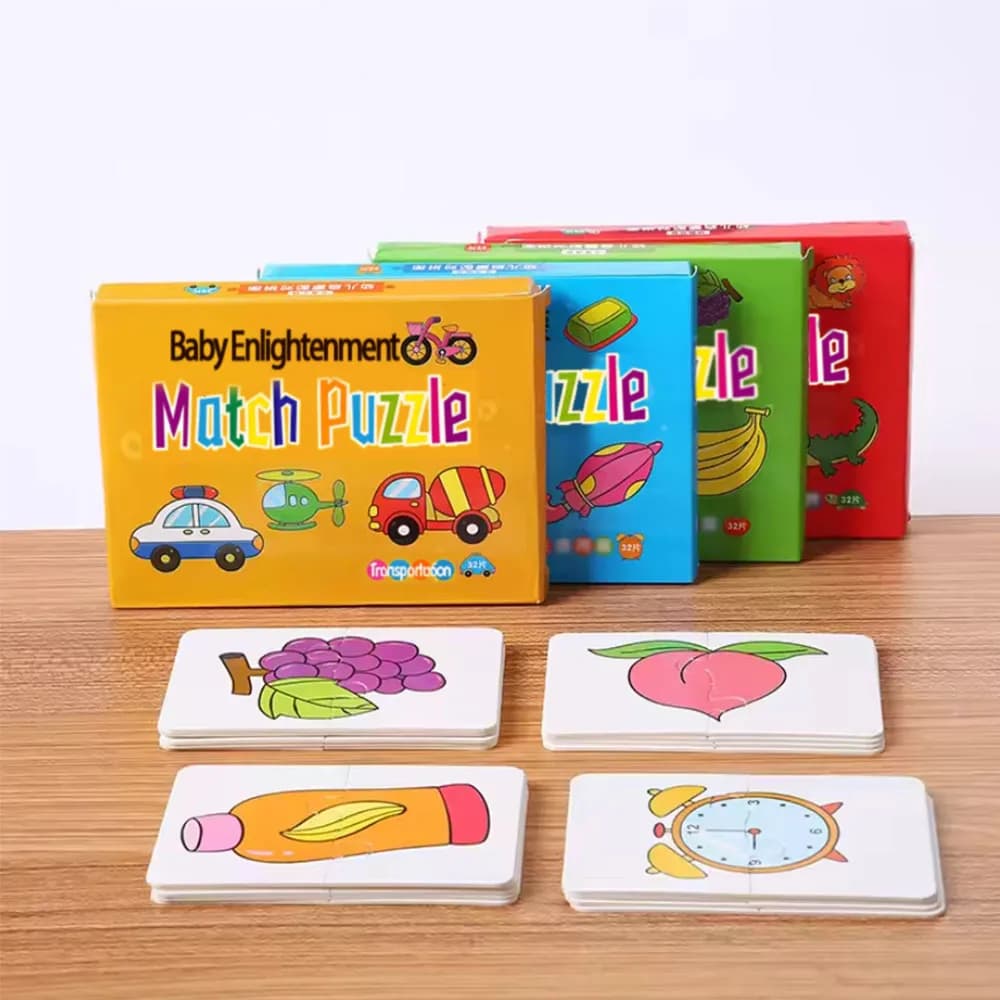 16 pezzi gioco di abbinamento di carte per bambini abilità cognitive camion frutta animale puzzle set per 1-3 anni ragazzi ragazze abilità apprendimento