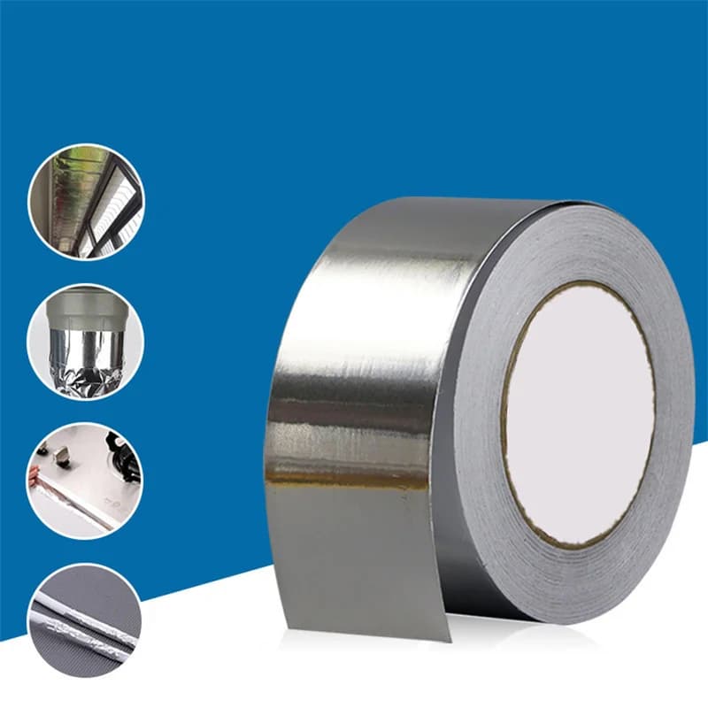 1pc Nastro sigillante adesivo in foglio di alluminio Resistente al calore Riparazioni di condotti Nastro adesivo in lamina resistente alle alte temperature