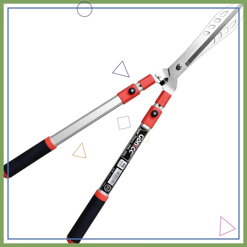 Professional 33"+13" adjustable shears with wavy blade in SK-5 steel, garden cutters
