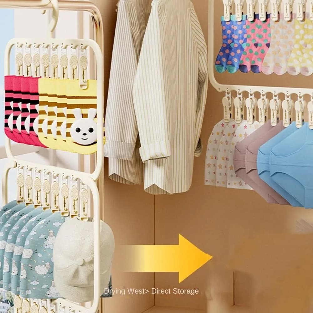 New Traceless Multi-clip Baby clothes hanger Multi-function Anti-slip for home Baby socks Stendino 18/28 Storage clip