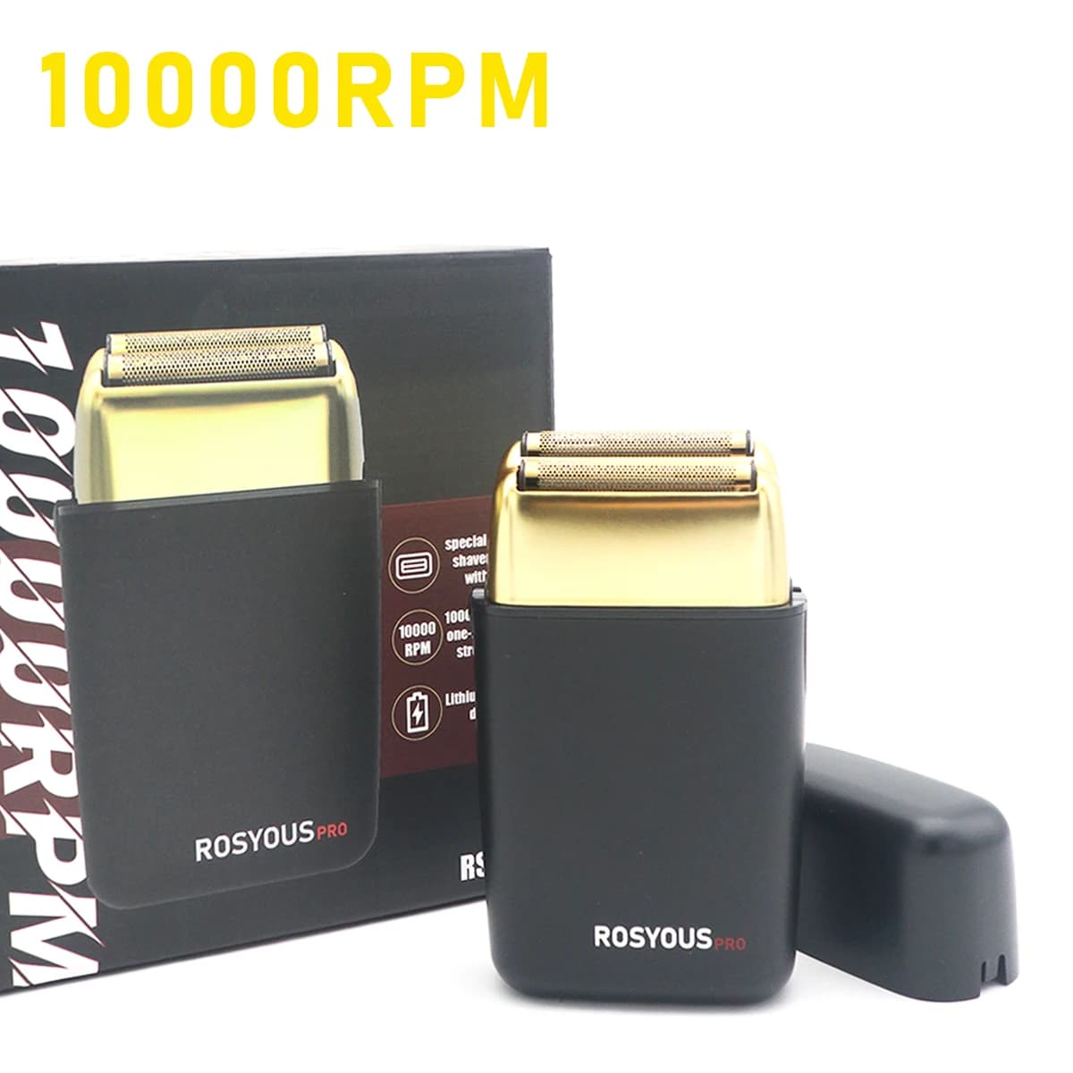 ROSYOUS RS-620 Barba Trimmer for Man 10000RPM Double Lamina Cordless Interface USB Head Oil Razor Professional Electric Razor