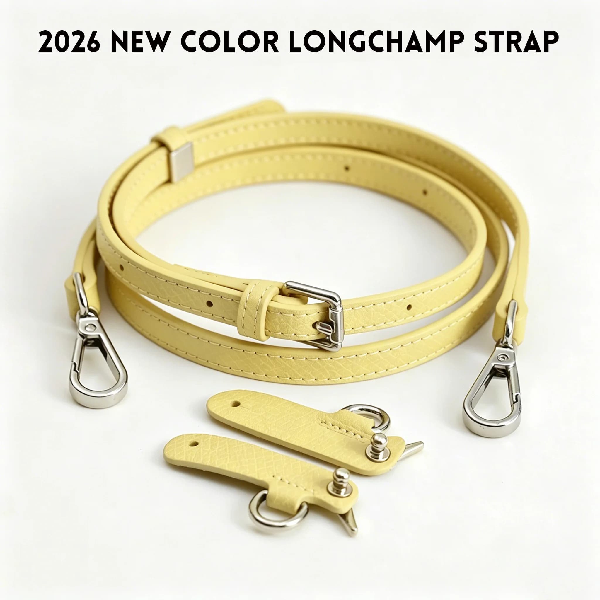 2026 Leather Bag Strap For Longchamp Mini Lime Beige Durable Fashion Without Punching Modification Bag Accessories