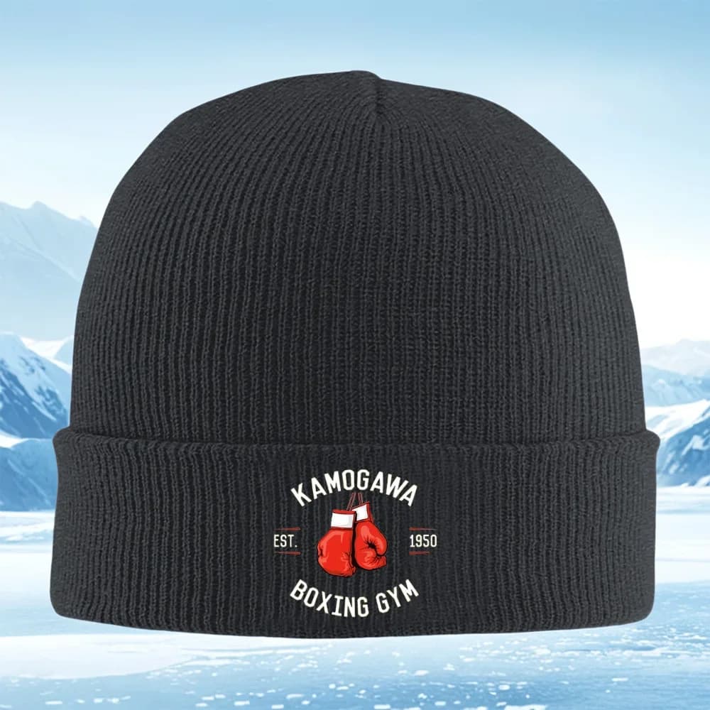 Kamogawa Gym boxing glove east. 1950 Knitted hat Man Woman Berretto unisex Pullover Hot winter cap Christmas Outdoor Cycl