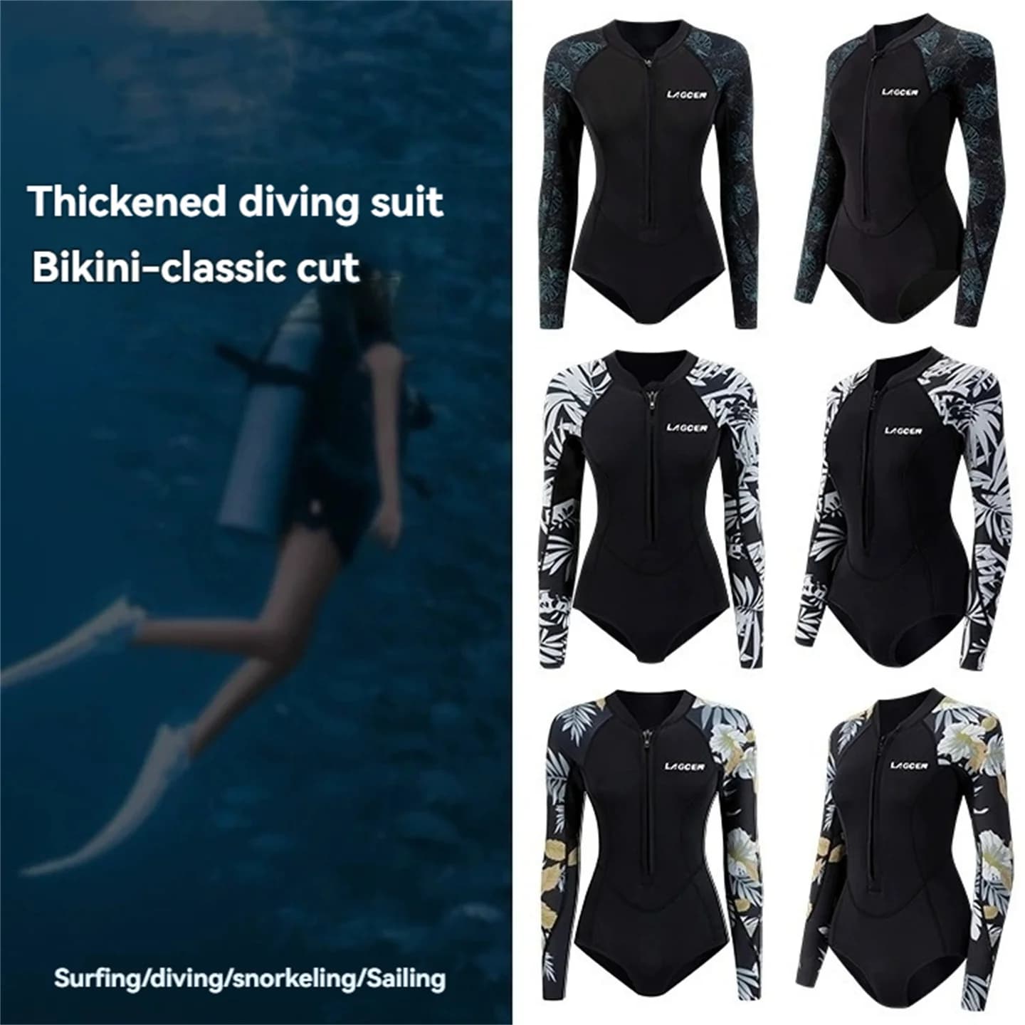 Muta bikini estiva in neoprene da 2,5 mm / calza da donna muta da sub a maniche lunghe a prova di sole surf snorkeling costumi da bagno termici