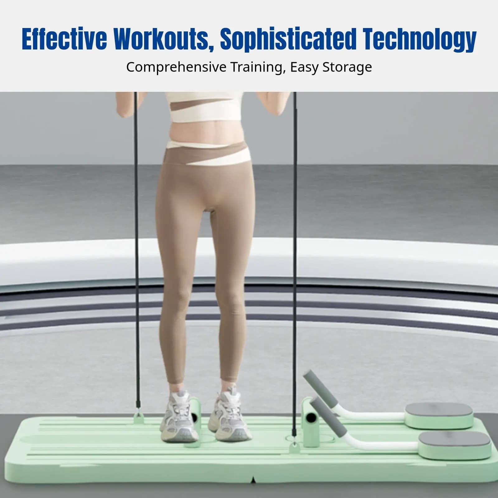 Abdominal Roller, Multifunctional Table for Abdominals, Foldable, Silent, Automatic Return, Home Exercise Equipment for Arms and Vertebral Column