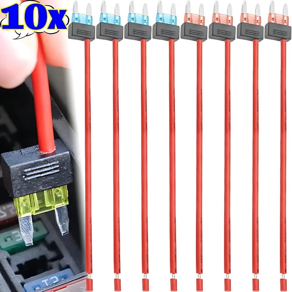 Adattatore per scatola fusibili auto, derivazione di alimentazione plug-and-play in rame 10A 15A 20A per SUV, camion, luci ambientali, dash cam, senza taglio cavi