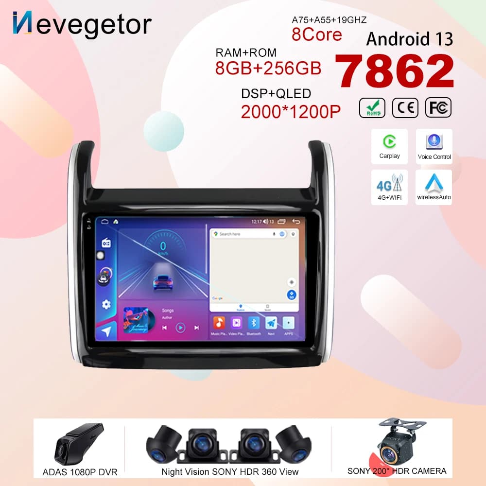 DVD per auto per CHANA CHANGAN AUCHAN X70A 2017 + Auto Radio Stereo Lettore multimediale Navigazione GPS Android HDR QLED ad alte prestazioni