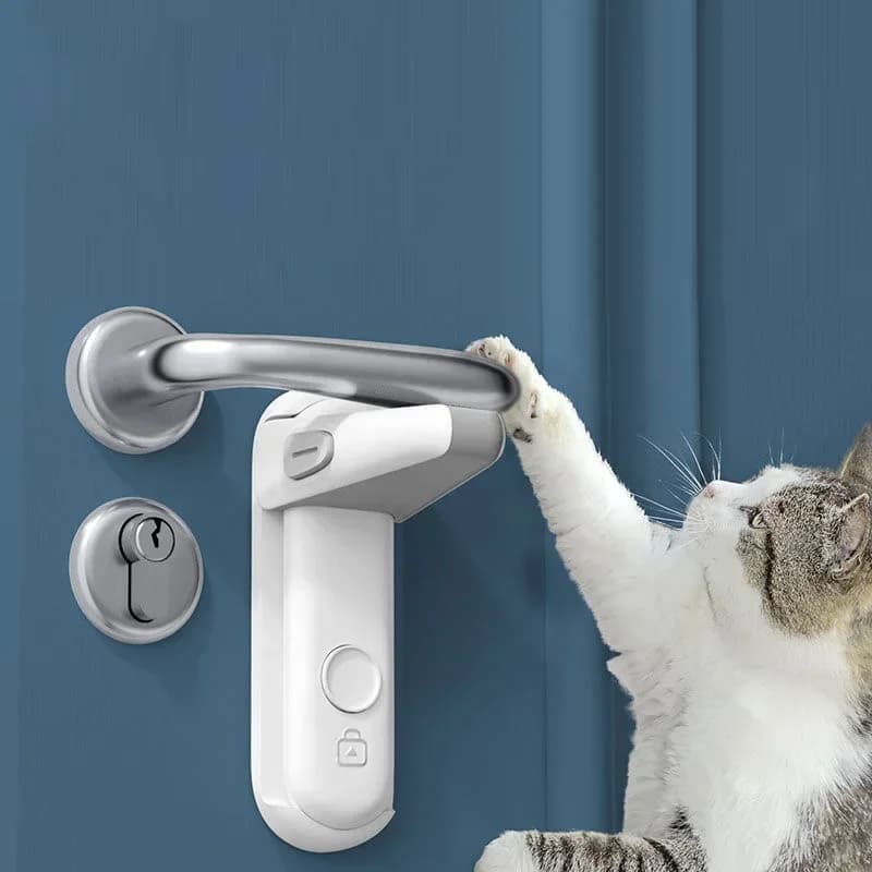 Anti Open Device Cat Pet Door Smart Lock Kitchen Child Lock Safety no Punch Limit Opening Handle Dog Outdoor Gate Limiter