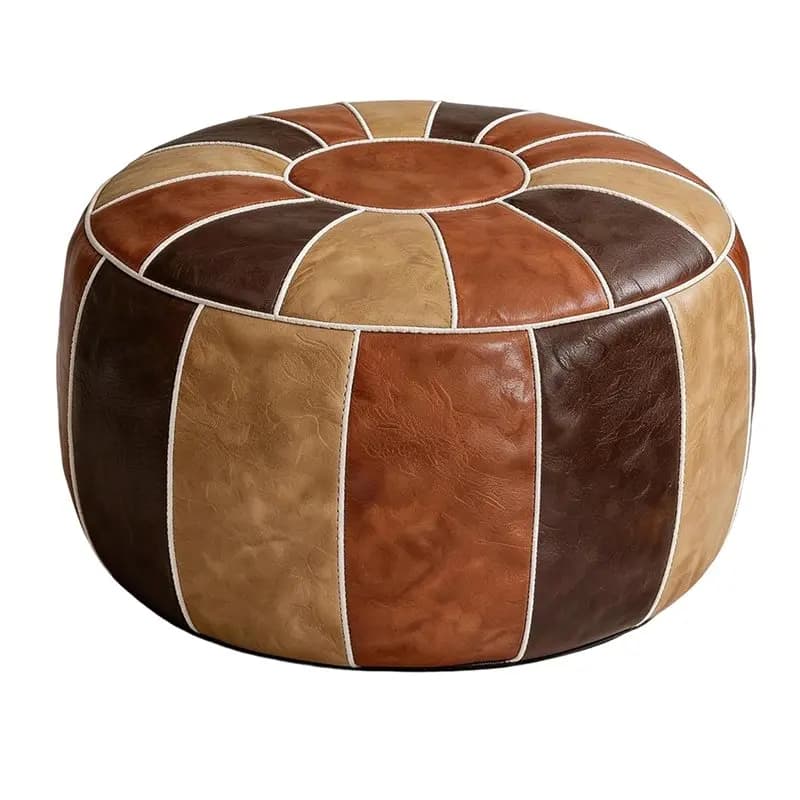 【ORNAMENTO】Pouf Ottomano Stile Marocchino Senza Imbottitura, Sedia a Sacco in Ecopelle, Poggiapiedi, Sedia da Terra, Poggiapiedi, Pouf Contenitore Fatto a Mano